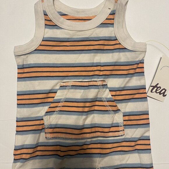 NWT Tea Collection Striped Romper Size 0-3 Months - Picture 2 of 5